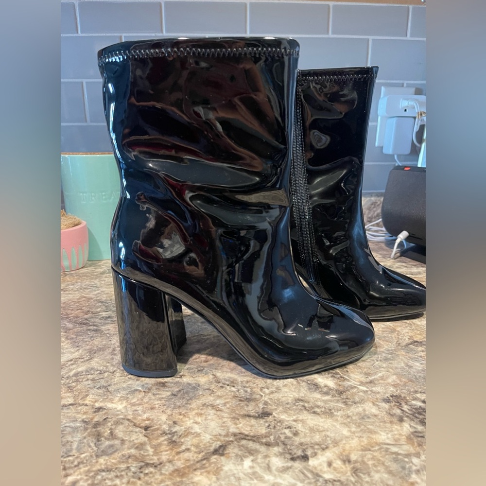 Torrid Black Stretch Patent Bootie